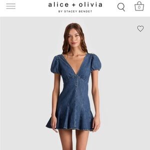 Alice + Olivia Fara Denim Mini Dress